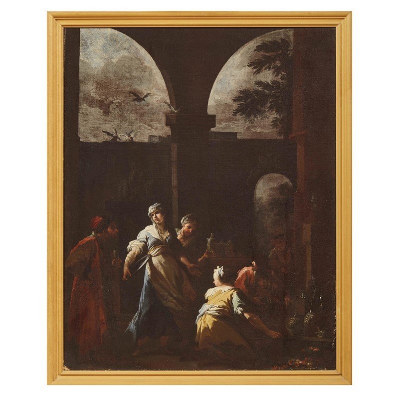 Antica coppia dipinti - scene di genere -Camillo Sagrestani ( Firenze 1660-1731)-photo-2