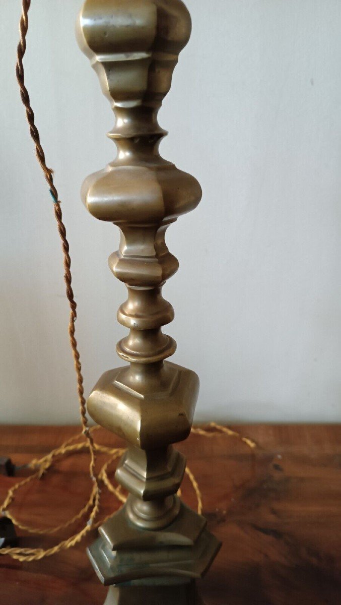Grande candeliere bronzo antico Lampada-photo-1