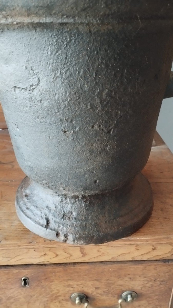 Grande mortaio in ferro XVII secolo-photo-2