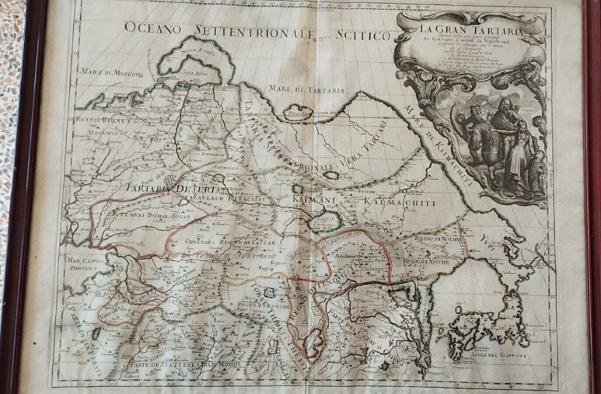 Mappa 1683 La Gran Tartaria Asia Centrale / Settentrionale Rossi /Cantelli-photo-2