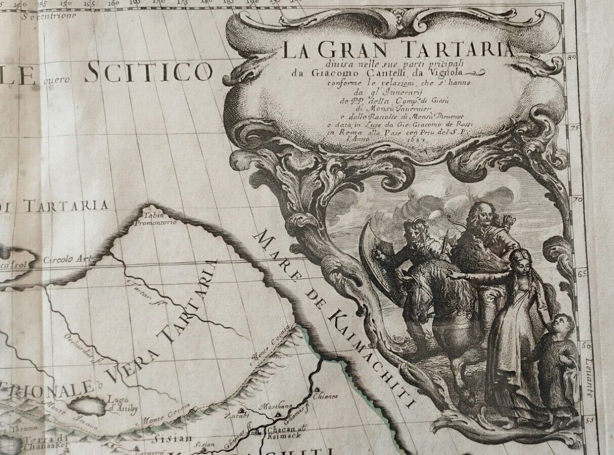 Mappa 1683 La Gran Tartaria Asia Centrale / Settentrionale Rossi /Cantelli-photo-4