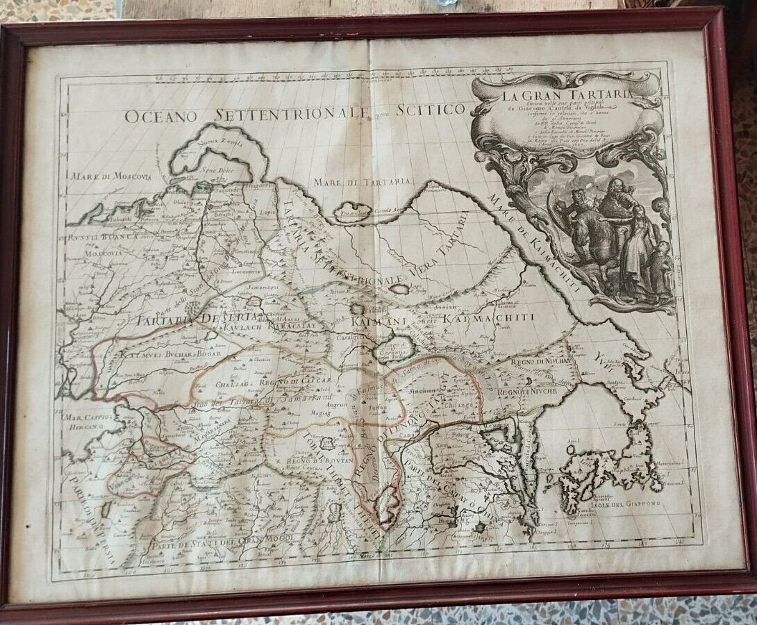 Mappa 1683 La Gran Tartaria Asia Centrale / Settentrionale Rossi /Cantelli-photo-4