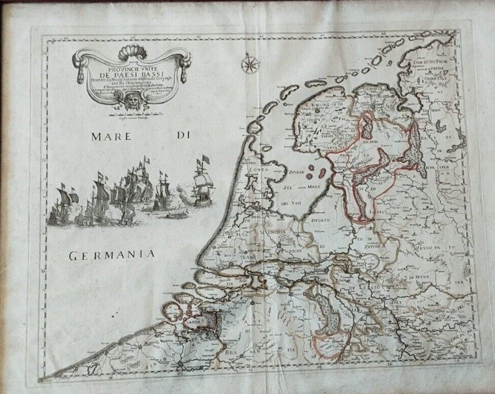 Mappa 1672 Province Dei Paesi Bassi De Rossi /Sanson Originale Antica-photo-3