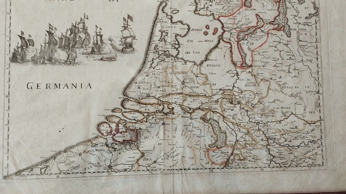 Mappa 1672 Province Dei Paesi Bassi De Rossi /Sanson Originale Antica-photo-1