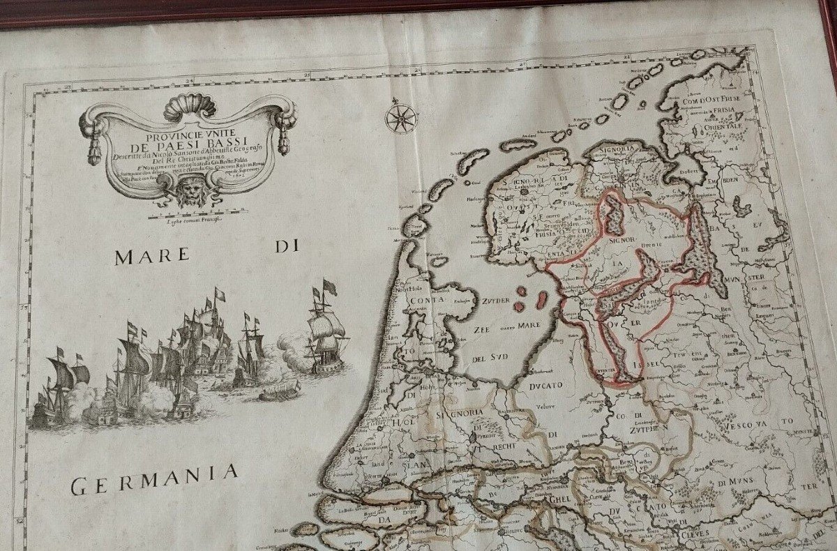 Mappa 1672 Province Dei Paesi Bassi De Rossi /Sanson Originale Antica-photo-2