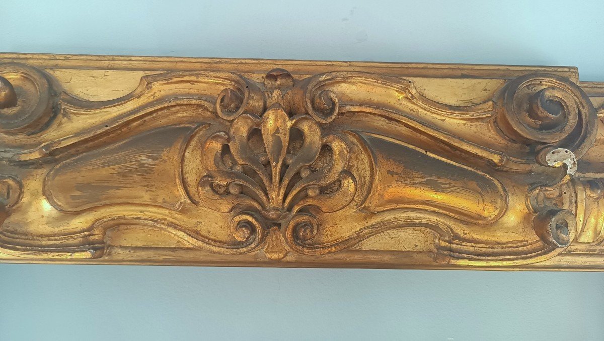 Grande cornice legno dorato e intagliato XIX secolo-photo-4