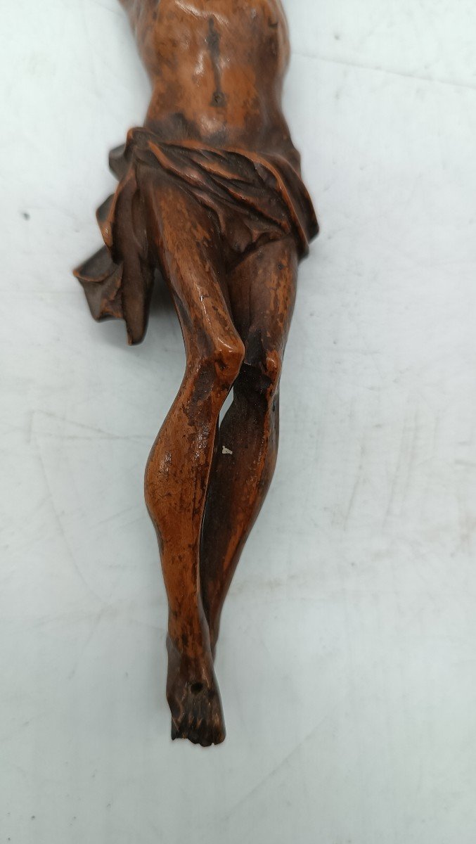 Piccolo Cristo antico in legno di bosso XVIII SECOLO-photo-3