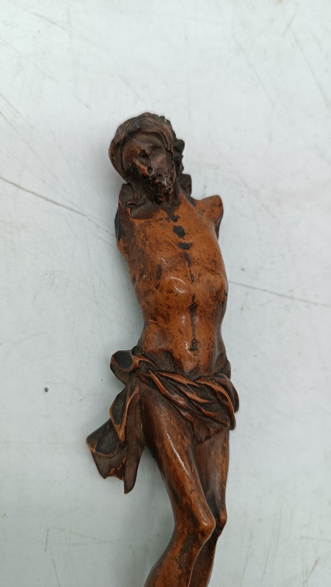 Piccolo Cristo antico in legno di bosso XVIII SECOLO-photo-4