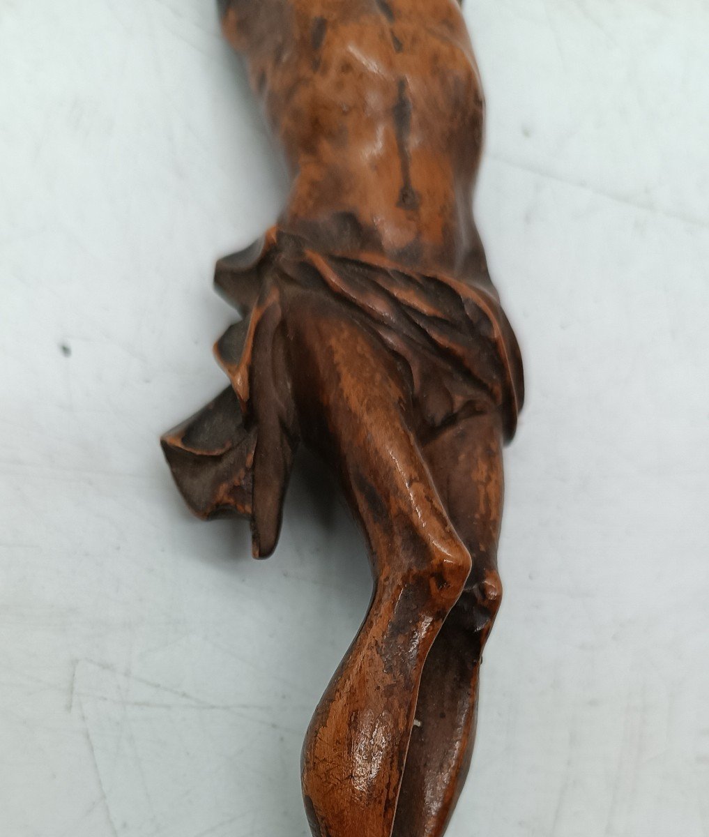 Piccolo Cristo antico in legno di bosso XVIII SECOLO-photo-1