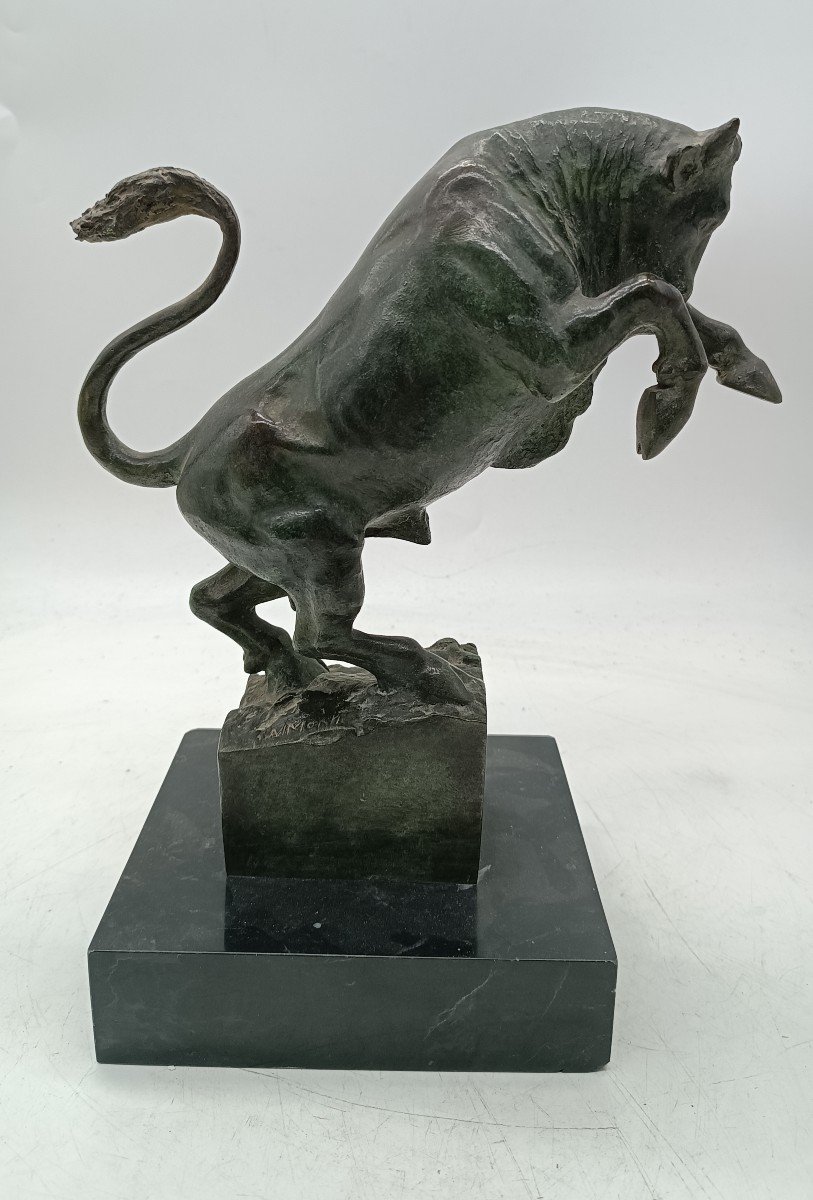 Scultura bronzo raffigurante TORO -Michelangelo Monti anni 30-photo-4