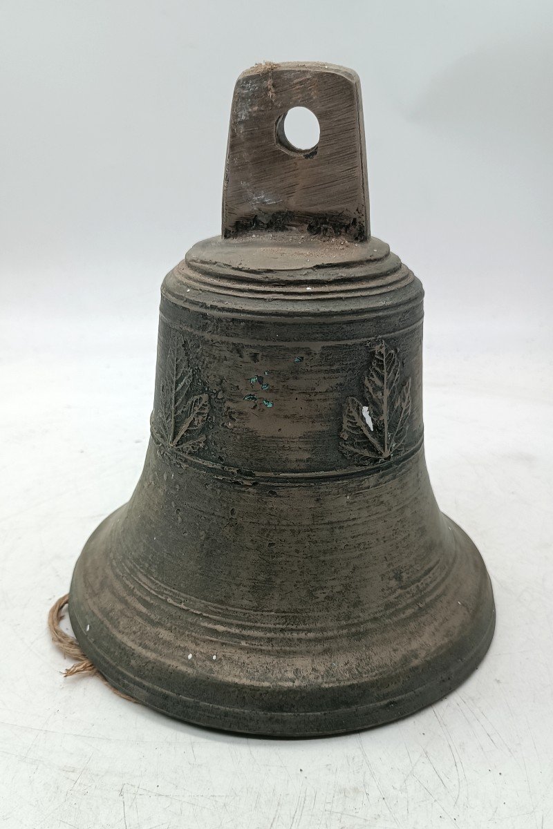 Antica campana bronzo argentata Italia inizi XIX SECOLO-photo-2