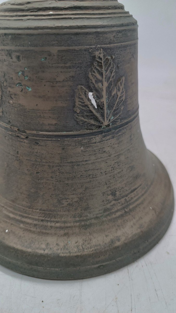 Antica campana bronzo argentata Italia inizi XIX SECOLO-photo-4