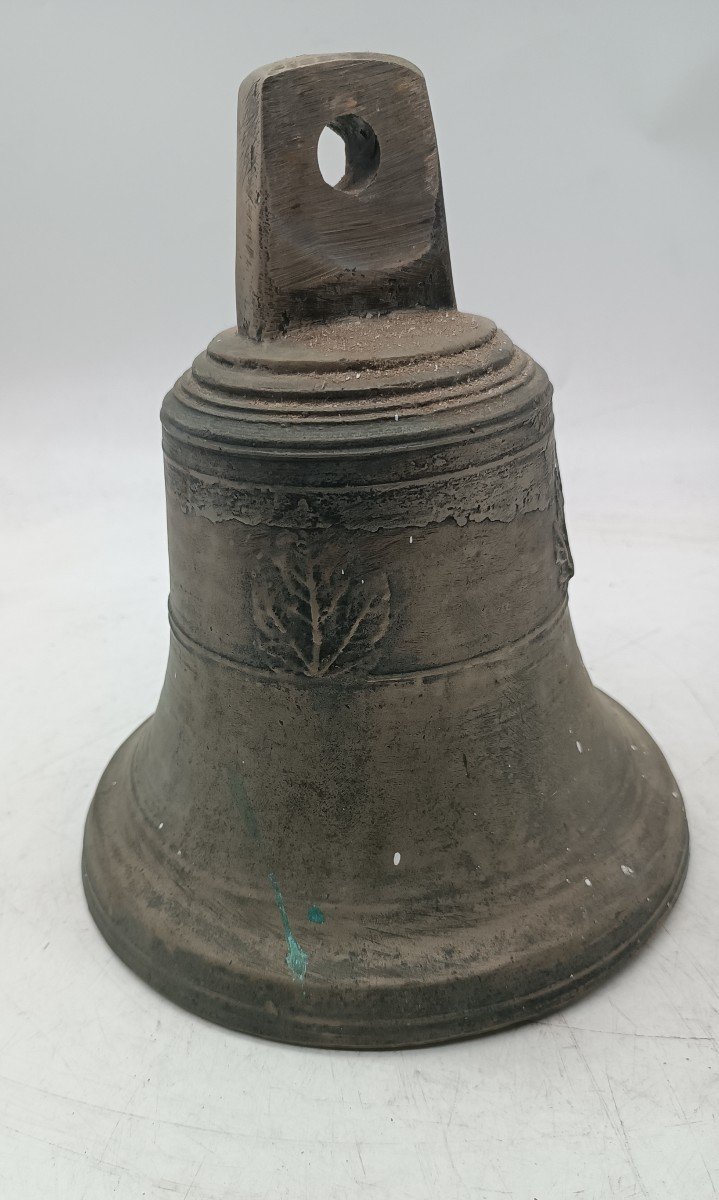 Antica campana bronzo argentata Italia inizi XIX SECOLO-photo-1