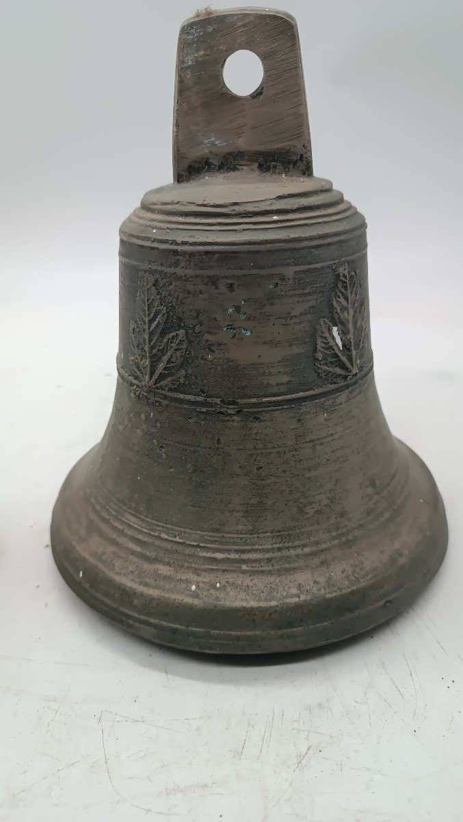 Antica campana bronzo argentata Italia inizi XIX SECOLO-photo-2