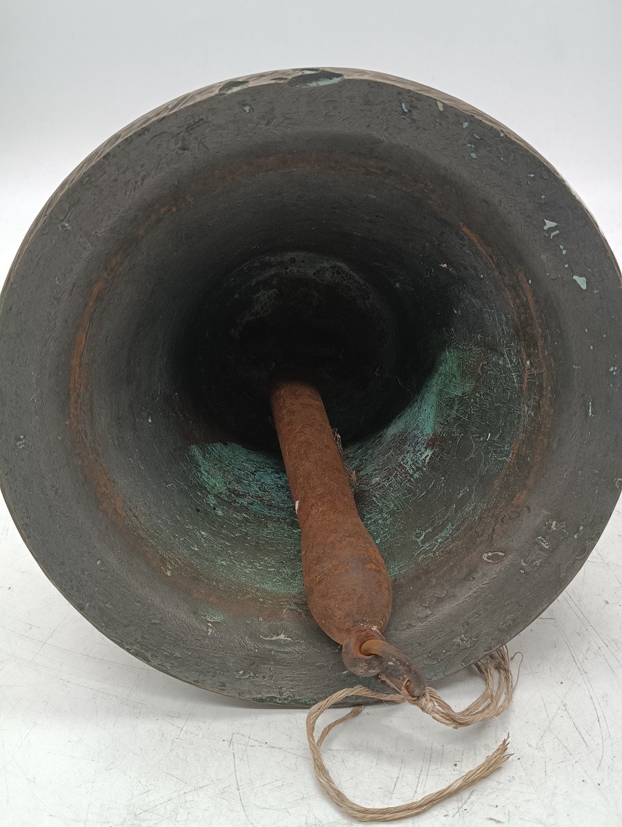 Antica campana bronzo argentata Italia inizi XIX SECOLO-photo-3