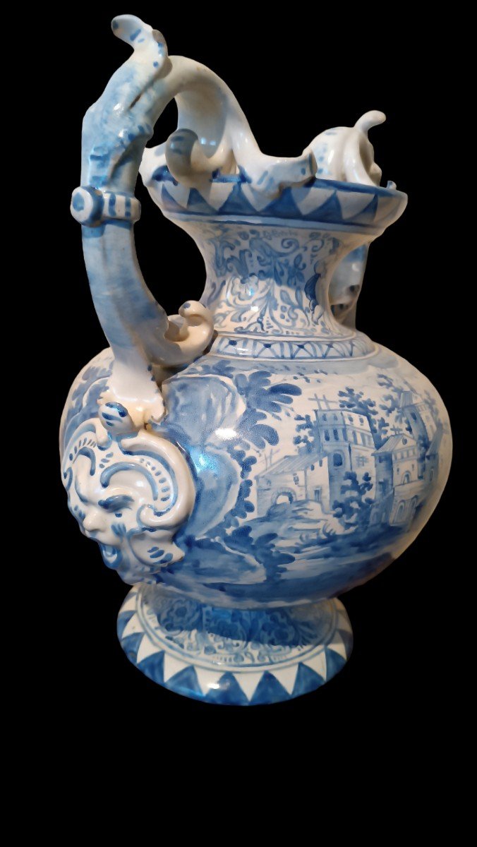 Eccezionale coppia di vasi in maiolica -Savona XVIII secolo-photo-4