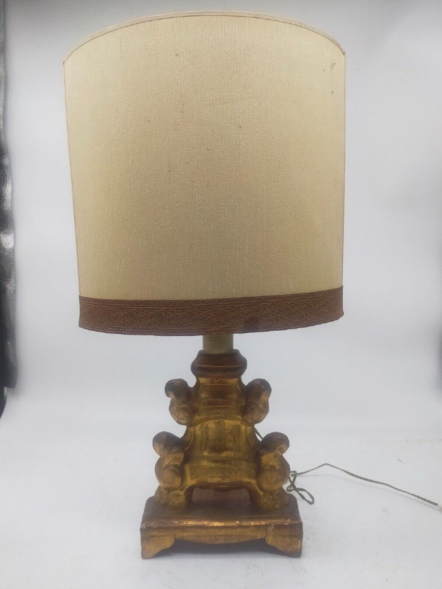  Lampada candeliere legno dorato inizi XIX secolo-photo-2