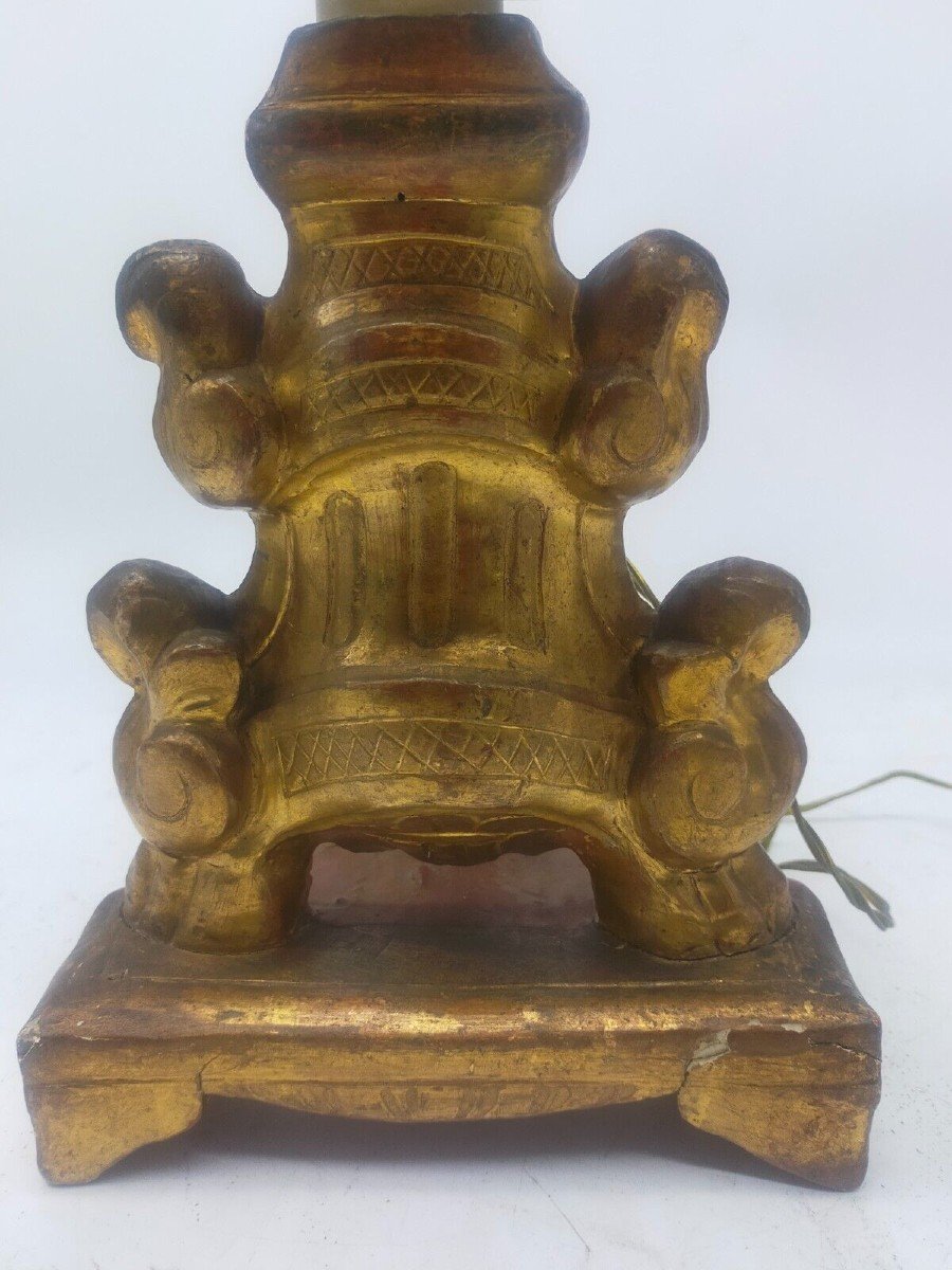  Lampada candeliere legno dorato inizi XIX secolo-photo-3