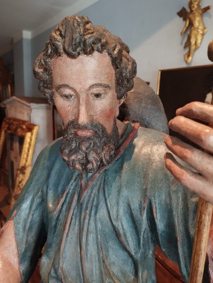 Grande scultura in legno policromo fine xvii secolo-SAN ROCCO-photo-1