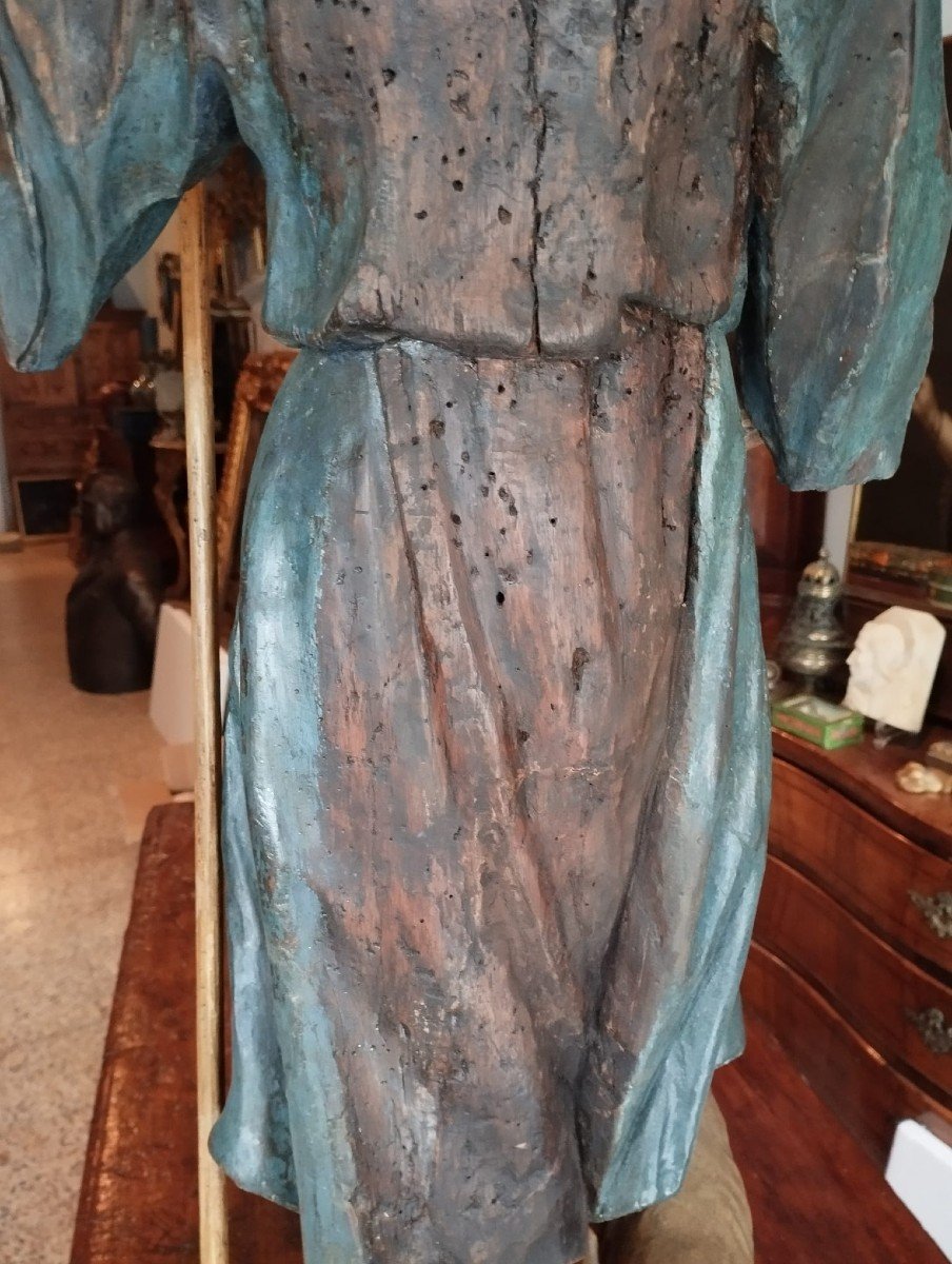 Grande scultura in legno policromo fine xvii secolo-SAN ROCCO-photo-5