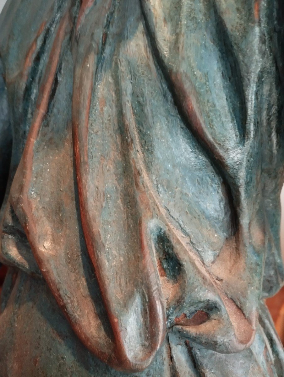 Grande scultura in legno policromo fine xvii secolo-SAN ROCCO-photo-6
