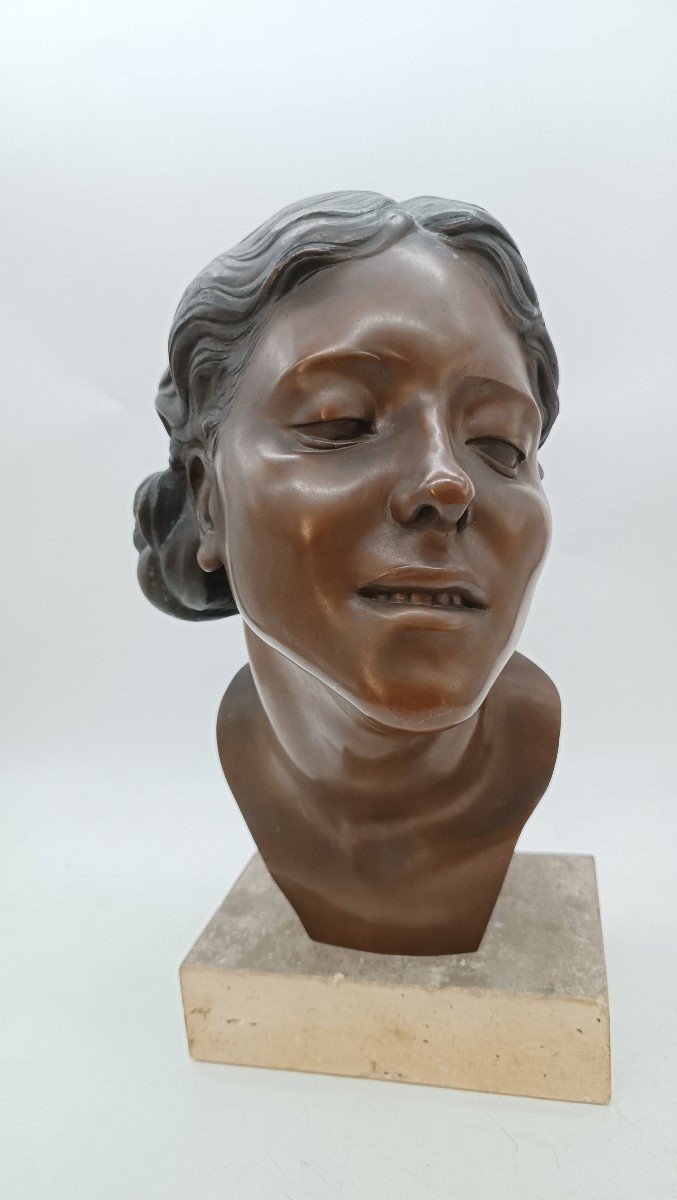 Scultura bronzo busto femminile di Attilio Torresini-photo-2