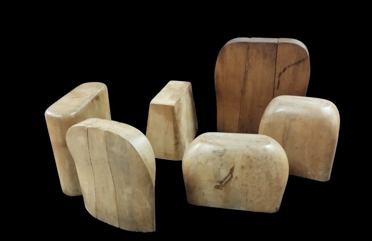 Sei Bellissime e rare forme da  borsa  in legno  anni 30 -photo-2