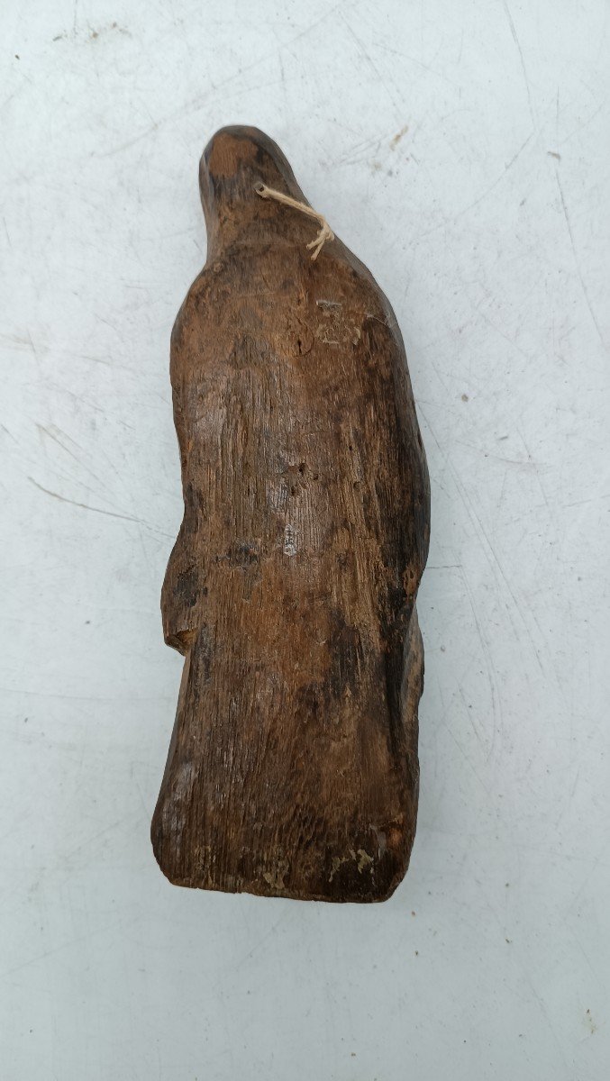 Antica Piccola scultura legno arte popolare Madonna XVIII secolo-photo-4