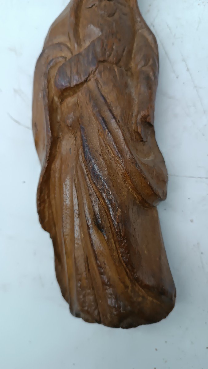 Antica Piccola scultura legno arte popolare Madonna XVIII secolo-photo-1