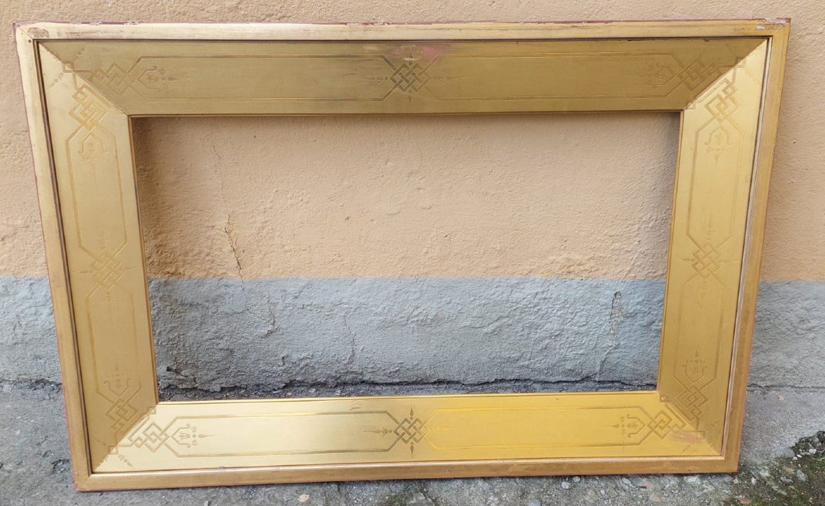 Cornice in legno  dorata a oro Zecchino  XIX secolo-photo-7