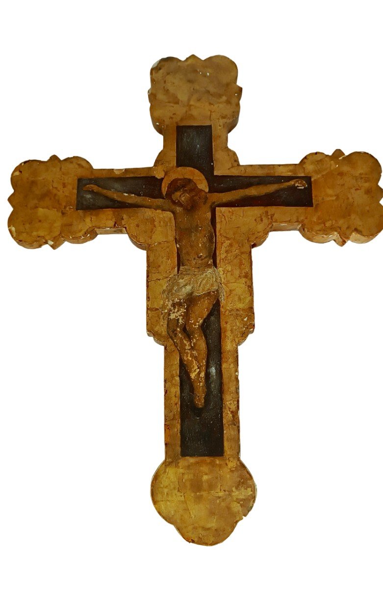 Dipinto tavola fondo oro crocifisso crocifissione cristo antico-photo-2