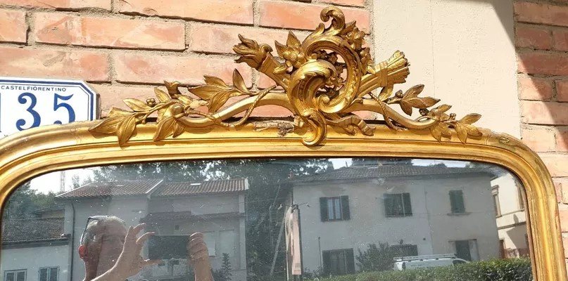 Coppia specchiere legno dorato meta' XIX secolo Luigi filippo-photo-4