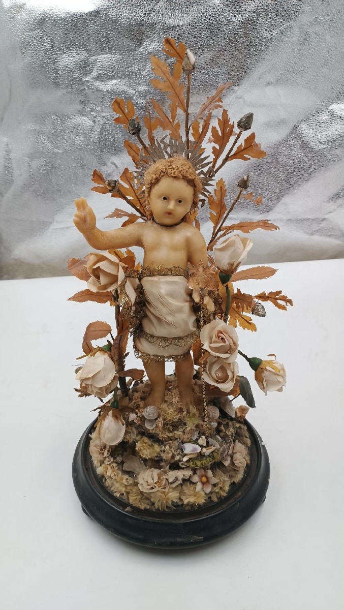 San giovanni bambino in cera XIX secolo