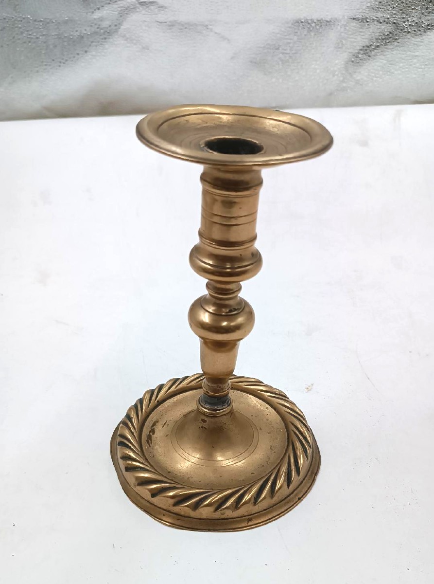 candeliere bronzo antico XVII secolo-photo-4