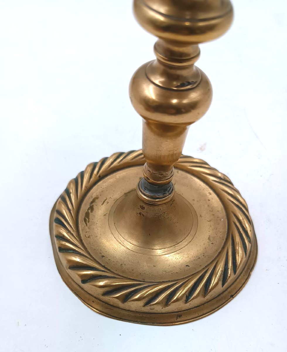 candeliere bronzo antico XVII secolo-photo-2