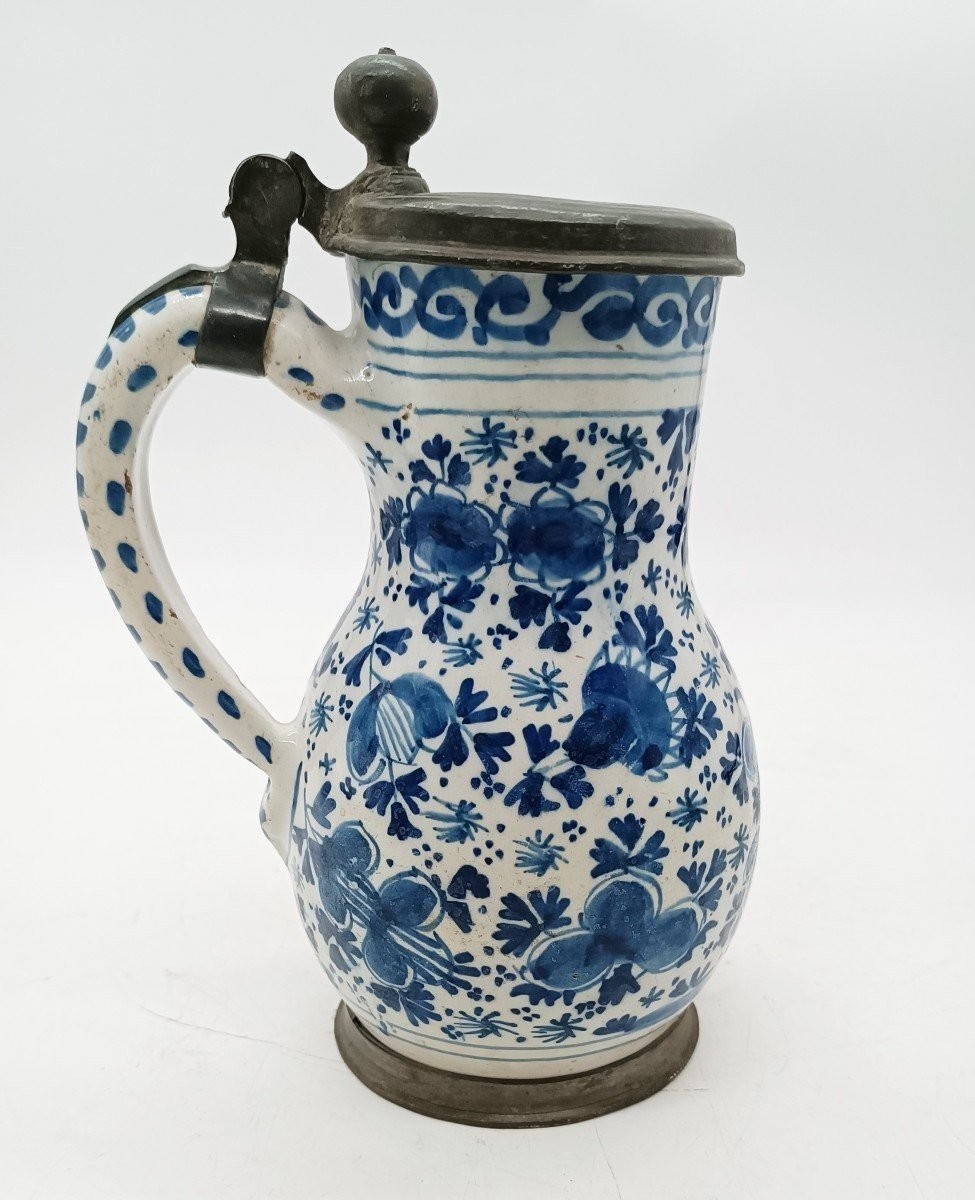 Boccale da birra blu e bianco ,Delft XVIII secolo 1733-photo-2