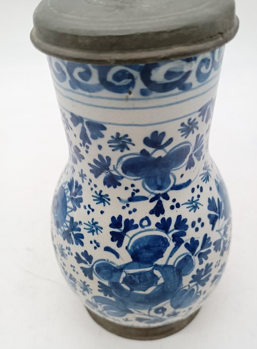 Boccale da birra blu e bianco ,Delft XVIII secolo 1733-photo-2