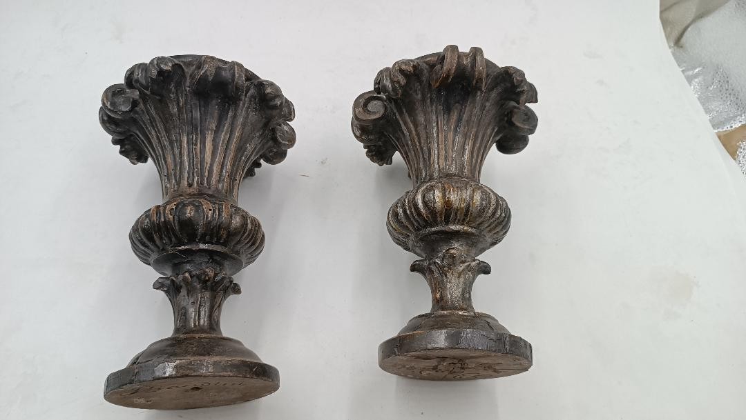 Grande coppia di portapalme ,perettoni , candelieri Luigi XIV primi 700 Toscana-photo-3