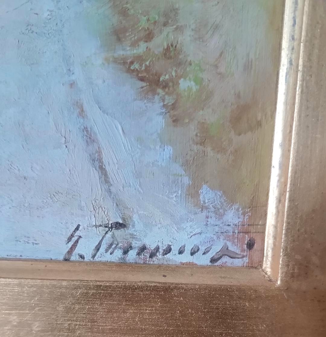 GINO TOMMASI DIPINTO OLIO SU TAVOLA 1890/1942 SCORCIO TOSCANO-photo-4