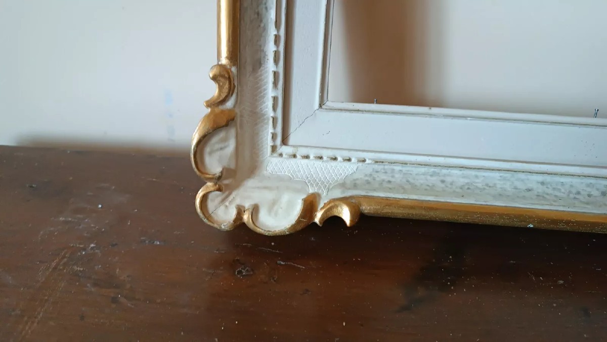 Cornice intagliata lacca e oro in legno prima meta' 900-photo-2