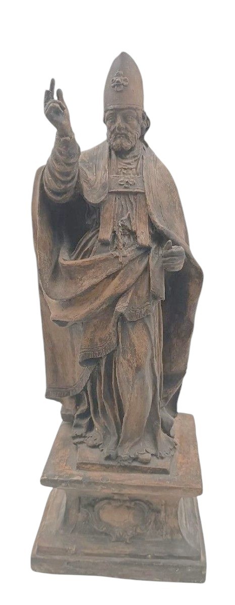 scultura in terracotta XVIII secolo-San Petronio scuola emiliana (ITALIA)