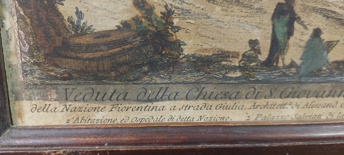 Incisione Acquerellata San Giovanni Dei Fiorentini XVIII secolo D.Montagu-photo-2