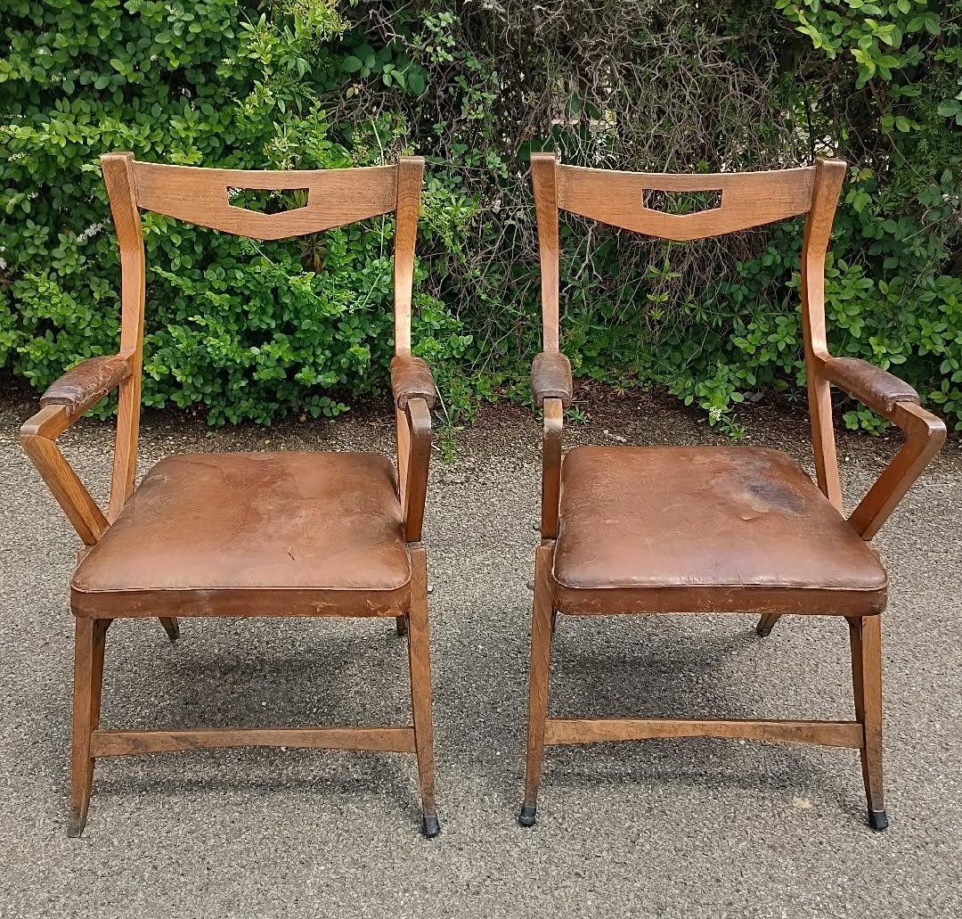 Coppia di sedie con braccioli da ufficio anni 50 europa del nord , design-photo-2