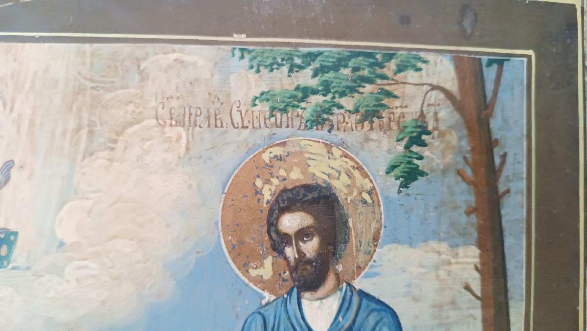 Icona  russia XIX secolo san simeone-photo-7