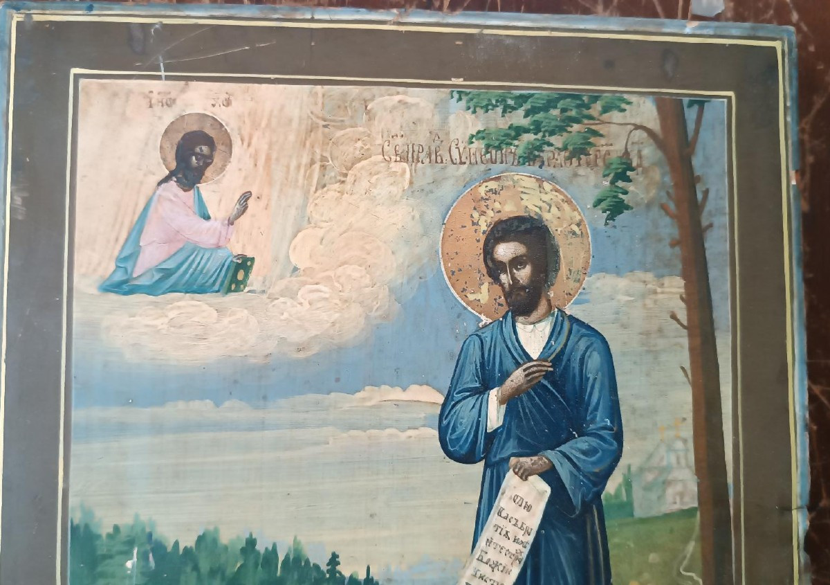Icona  russia XIX secolo san simeone-photo-8