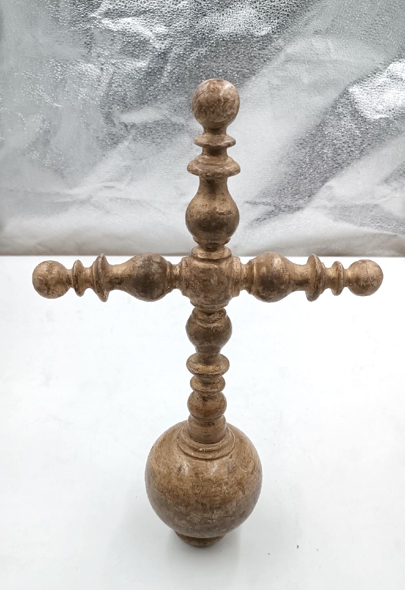 Grande croce processionale legno dorato XVII secolo italia-photo-4