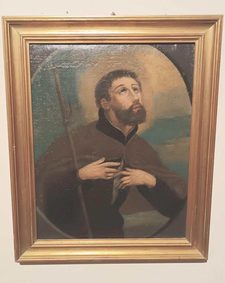 DIPINTO ANTICO OLIO SU TELA XVIII SECOLO SAN FRANCESCO SAVERIO