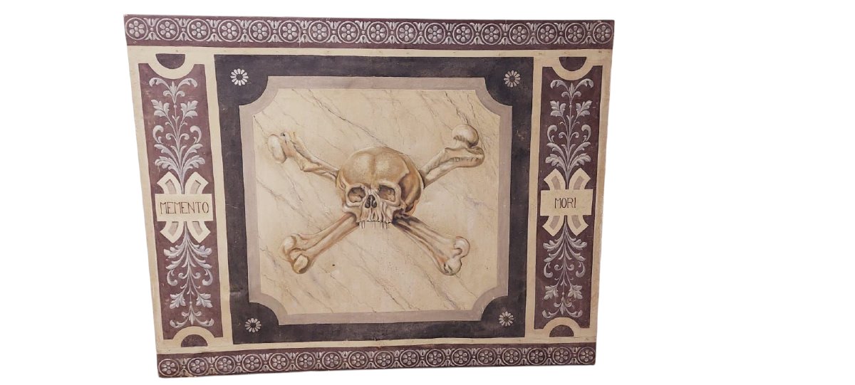 Memento Mori grande dipinto a tempera su tela XVIII secolo .Italia-photo-2