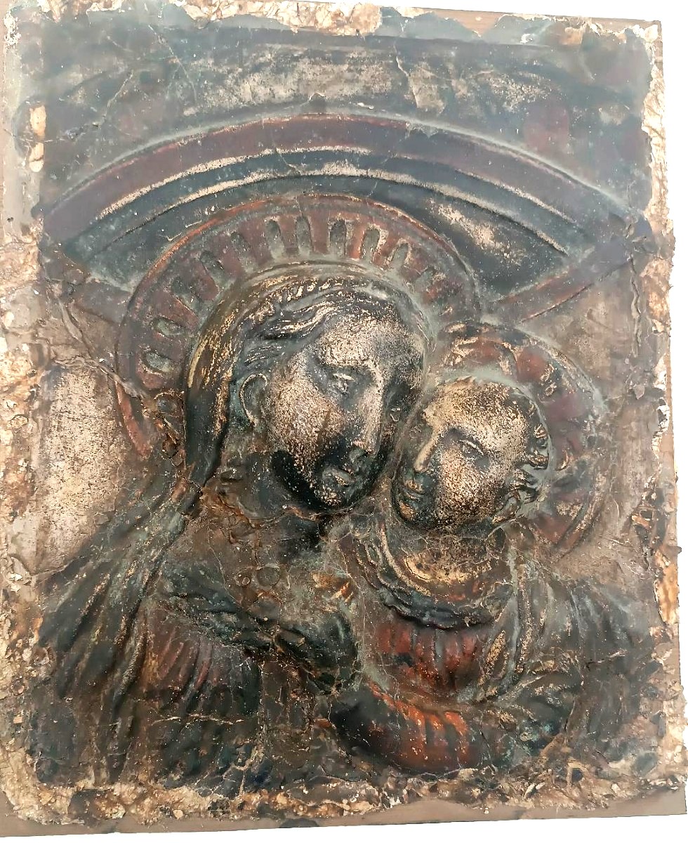 Cartapesta  madonna con bambino XVII secolo-photo-2