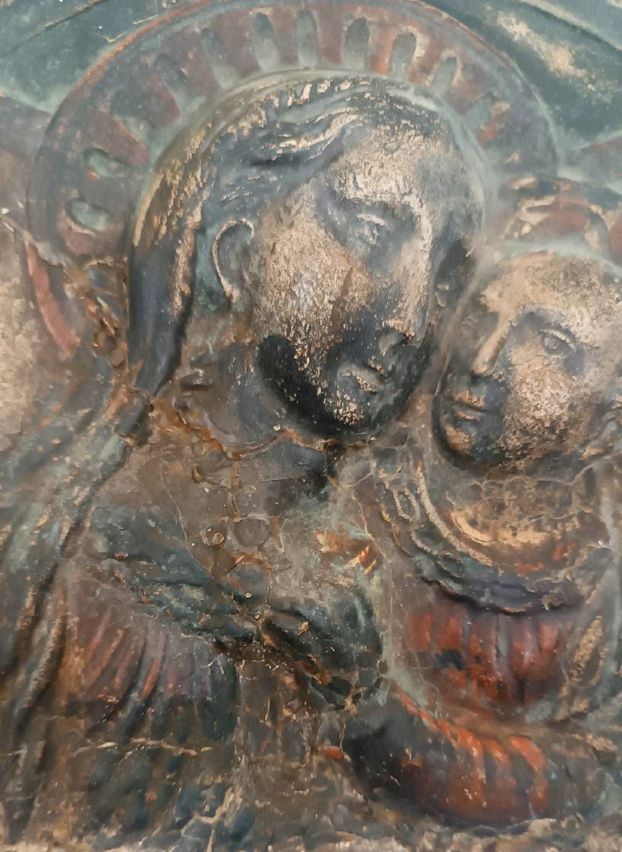 Cartapesta  madonna con bambino XVII secolo-photo-4